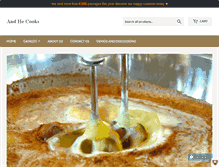 Tablet Screenshot of andhecooks.com